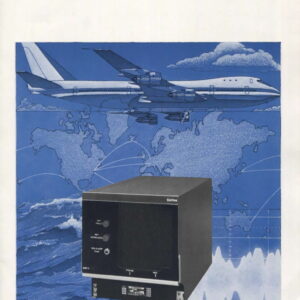 Vintage ad for Collins 628T-1HF SSB transceiver with a world map background.